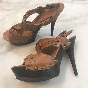 Tan studded Heels